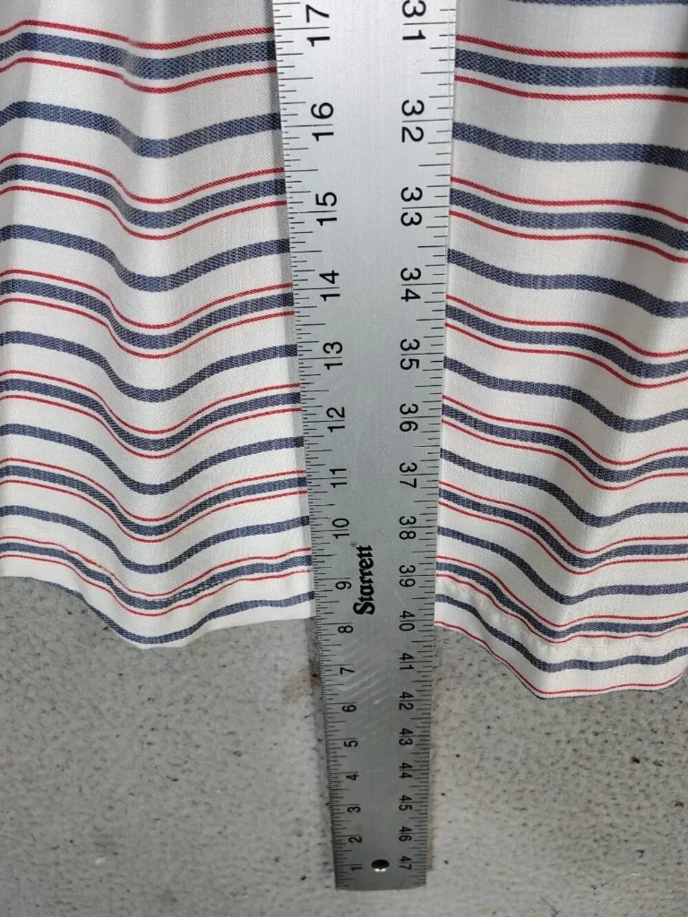 Karl Lagerfeld Dress Women's 6 White Blue Striped A-Line Belted 4th of July NWT - Picture 3 of 10